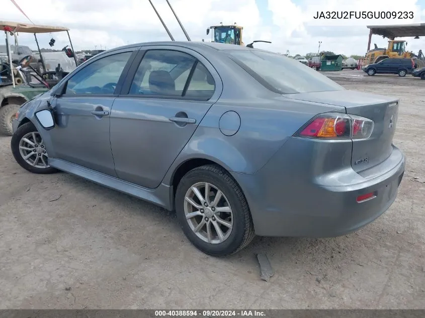 2016 Mitsubishi Lancer Es VIN: JA32U2FU5GU009233 Lot: 40388594