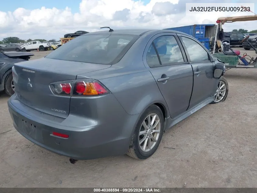 2016 Mitsubishi Lancer Es VIN: JA32U2FU5GU009233 Lot: 40388594