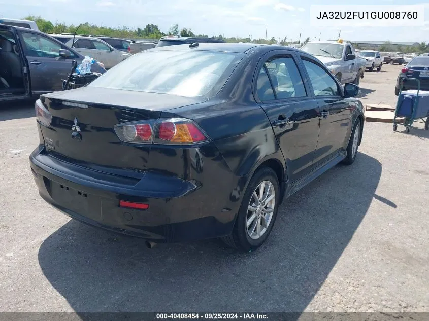 2016 Mitsubishi Lancer Es VIN: JA32U2FU1GU008760 Lot: 40408454