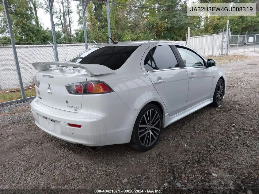 2016 Mitsubishi Lancer Gt VIN: JA32U8FW4GU008319 Lot: 40421871