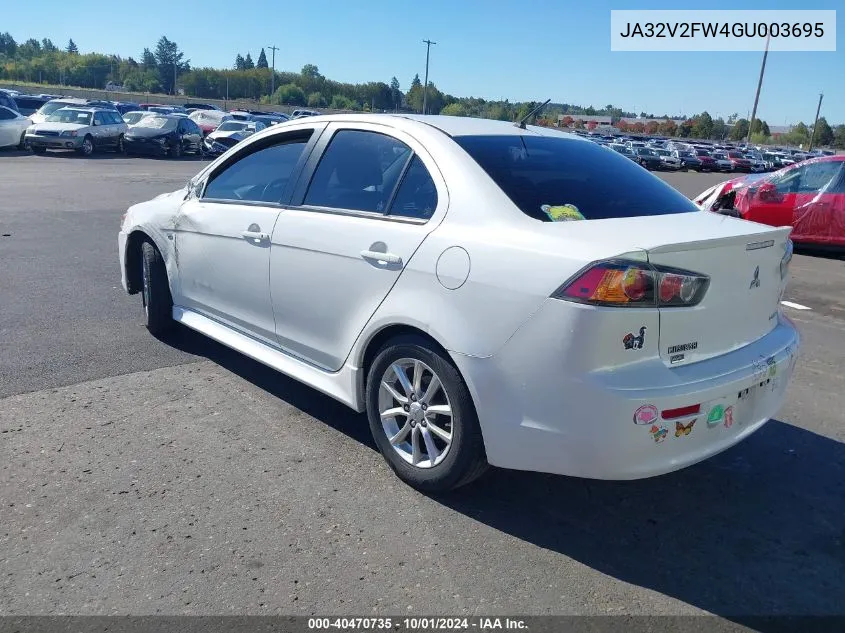 2016 Mitsubishi Lancer Es VIN: JA32V2FW4GU003695 Lot: 40470735