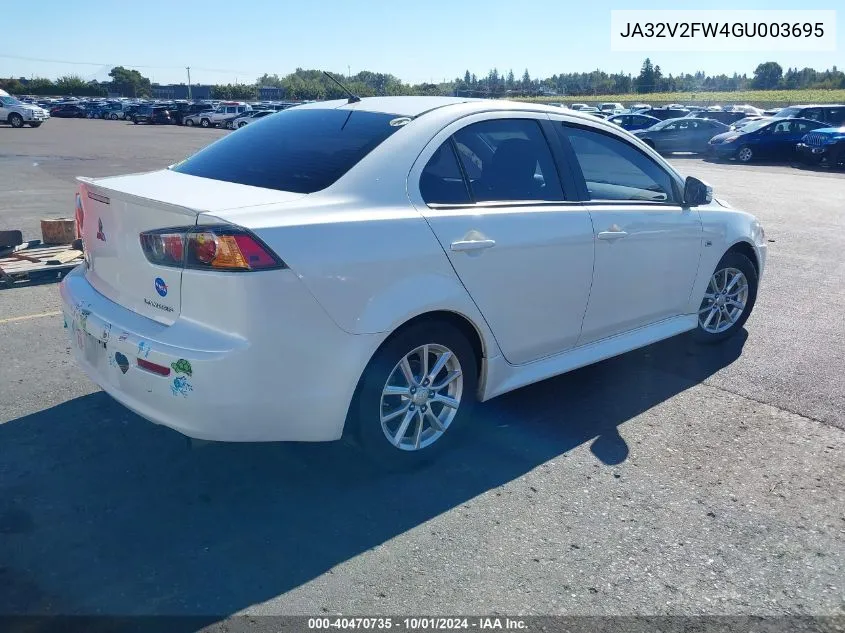 2016 Mitsubishi Lancer Es VIN: JA32V2FW4GU003695 Lot: 40470735