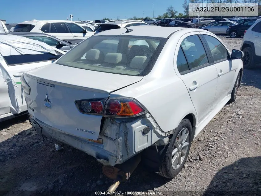 2016 Mitsubishi Lancer Es VIN: JA32U2FU2GU001106 Lot: 40477967