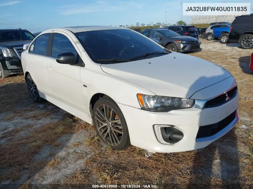 2016 Mitsubishi Lancer Gt VIN: JA32U8FW4GU011835 Lot: 40619900