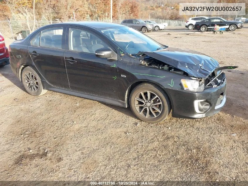 2016 Mitsubishi Lancer Sel VIN: JA32V2FW2GU002657 Lot: 40712750