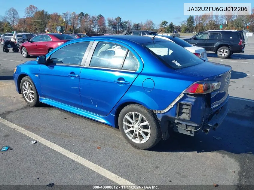 2016 Mitsubishi Lancer Es VIN: JA32U2FU6GU012206 Lot: 40808812