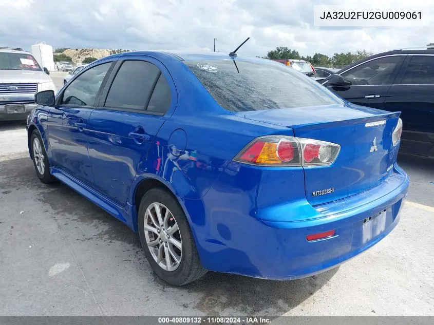 2016 Mitsubishi Lancer Es VIN: JA32U2FU2GU009061 Lot: 40809132