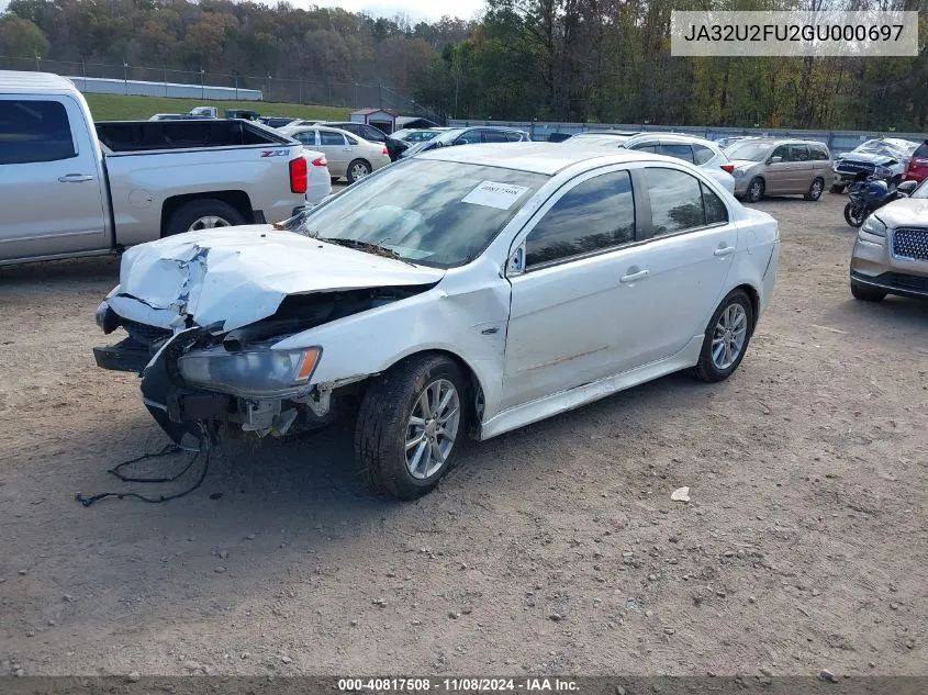 2016 Mitsubishi Lancer Es VIN: JA32U2FU2GU000697 Lot: 40817508