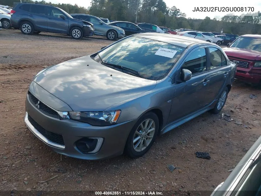 2016 Mitsubishi Lancer Es VIN: JA32U2FU2GU008170 Lot: 40862851