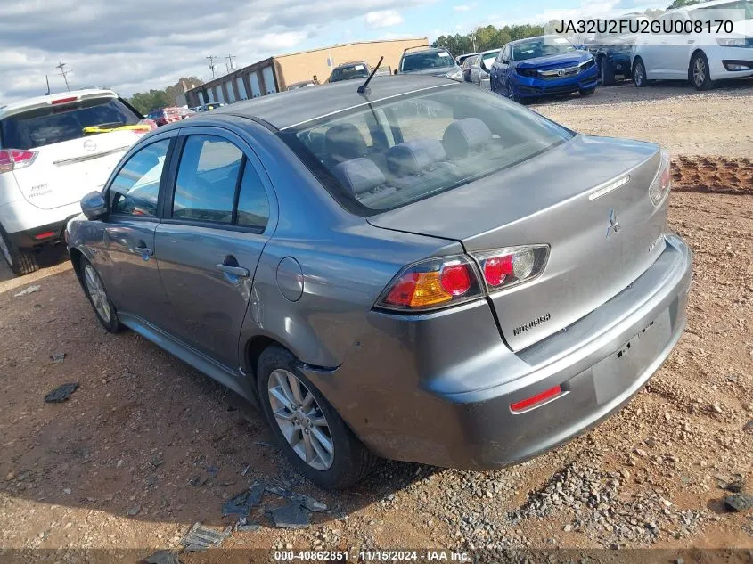 2016 Mitsubishi Lancer Es VIN: JA32U2FU2GU008170 Lot: 40862851