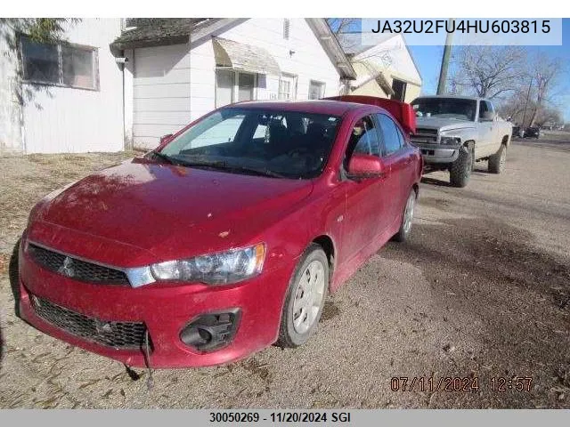 2017 Mitsubishi Lancer Es VIN: JA32U2FU4HU603815 Lot: 30050269