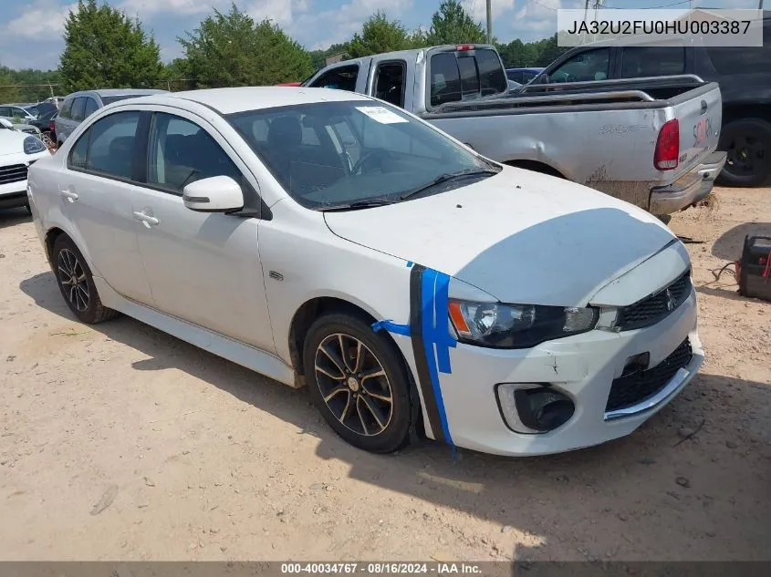 2017 Mitsubishi Lancer Es VIN: JA32U2FU0HU003387 Lot: 40034767