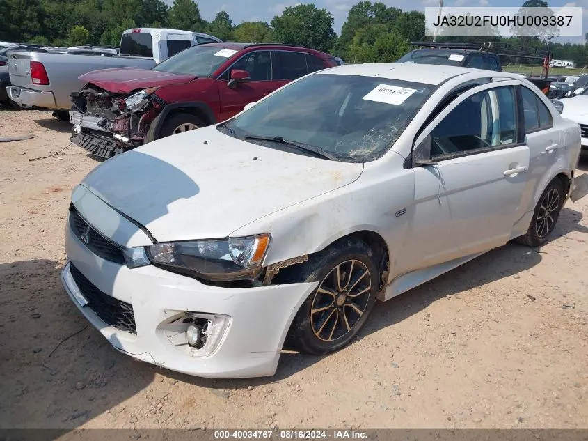 2017 Mitsubishi Lancer Es VIN: JA32U2FU0HU003387 Lot: 40034767