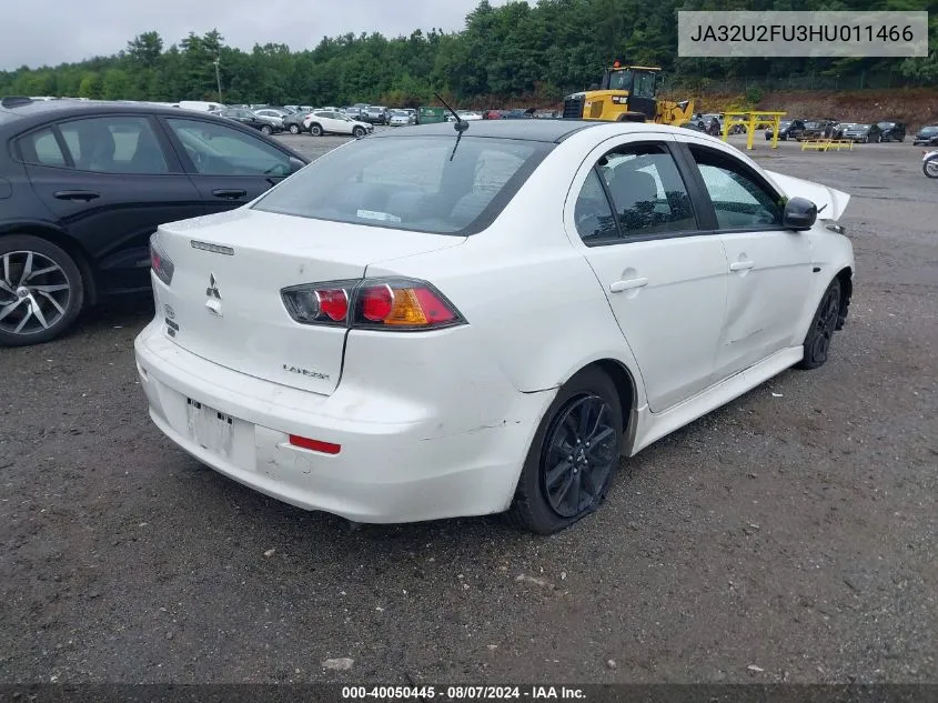 2017 Mitsubishi Lancer Es/Le VIN: JA32U2FU3HU011466 Lot: 40050445