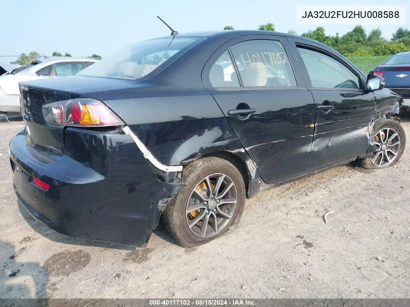 2017 Mitsubishi Lancer Es VIN: JA32U2FU2HU008588 Lot: 40117102