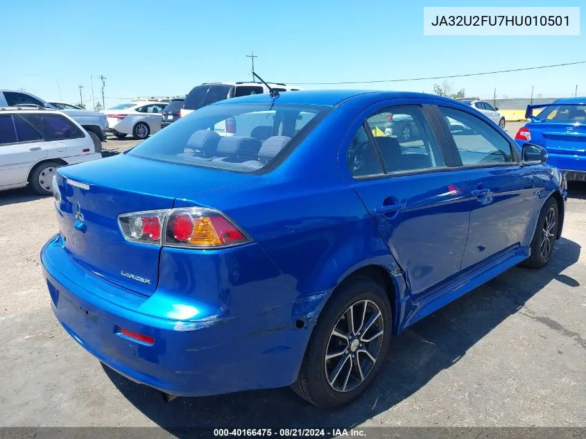 2017 Mitsubishi Lancer Es VIN: JA32U2FU7HU010501 Lot: 40166475