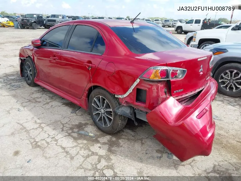 2017 Mitsubishi Lancer Es VIN: JA32U2FU1HU008789 Lot: 40208478