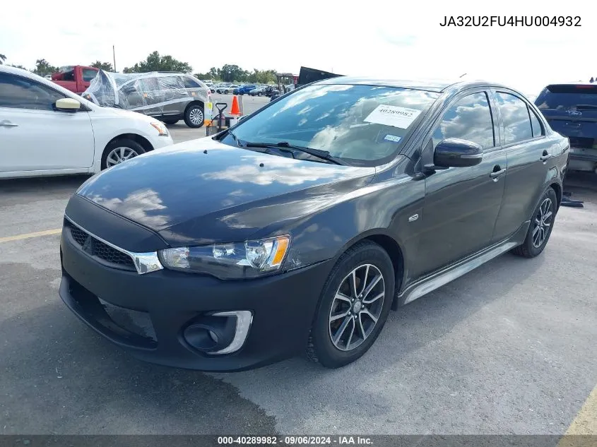 JA32U2FU4HU004932 2017 Mitsubishi Lancer Es