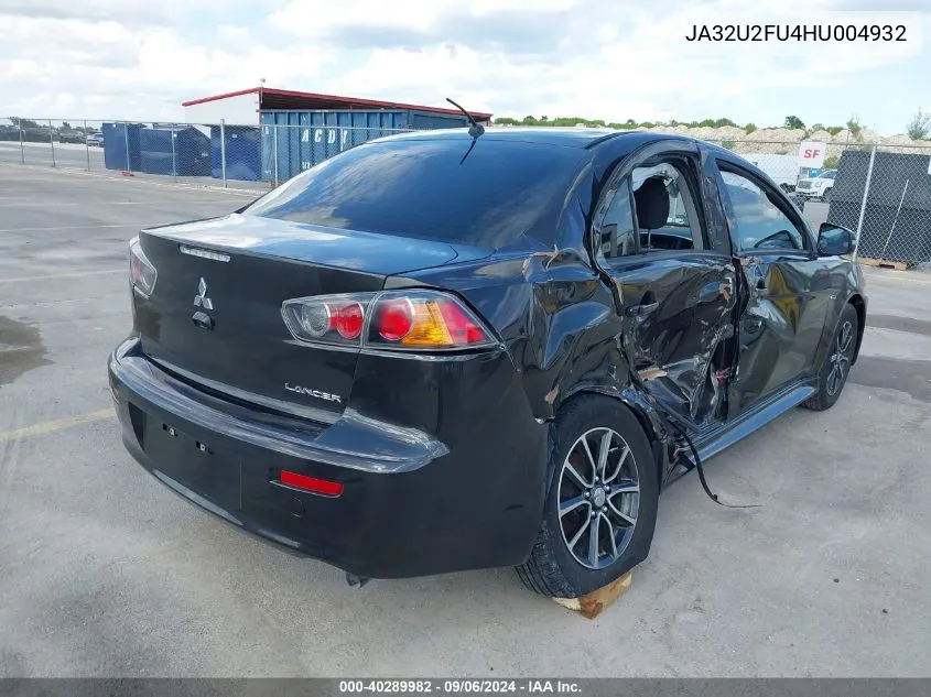 2017 Mitsubishi Lancer Es VIN: JA32U2FU4HU004932 Lot: 40289982