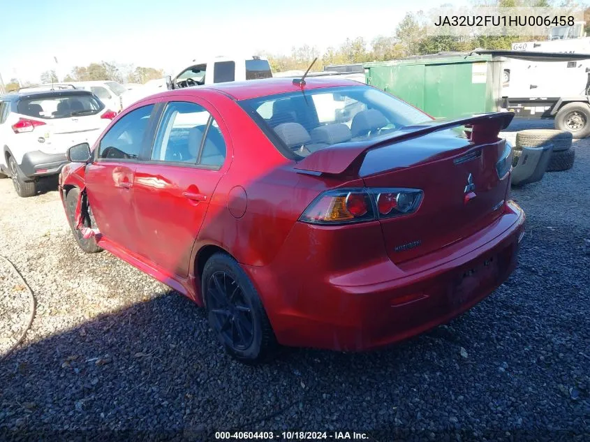 JA32U2FU1HU006458 2017 Mitsubishi Lancer Es