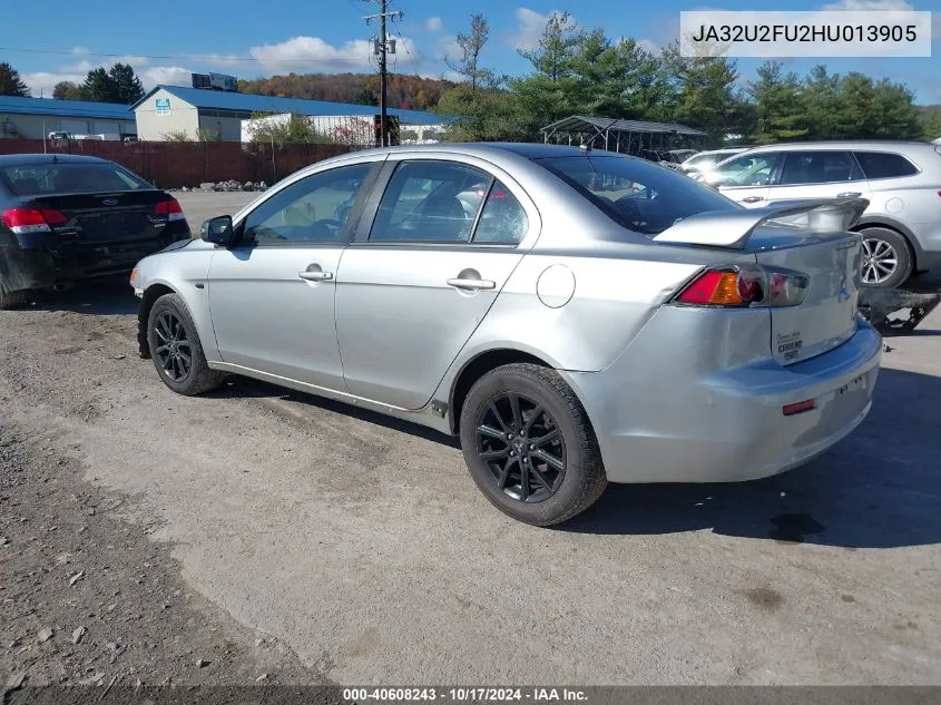 2017 Mitsubishi Lancer Le VIN: JA32U2FU2HU013905 Lot: 40608243