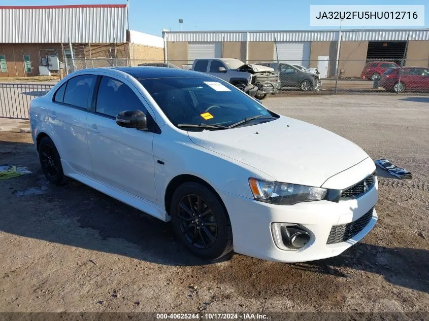 2017 Mitsubishi Lancer Le VIN: JA32U2FU5HU012716 Lot: 40625244