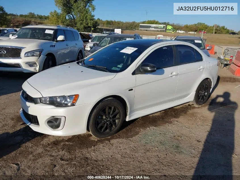 2017 Mitsubishi Lancer Le VIN: JA32U2FU5HU012716 Lot: 40625244