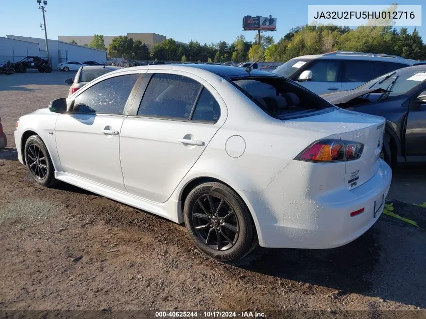 2017 Mitsubishi Lancer Le VIN: JA32U2FU5HU012716 Lot: 40625244