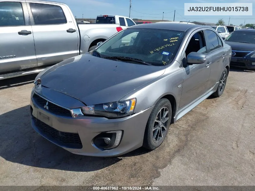 JA32U2FU8HU015738 2017 Mitsubishi Lancer Es