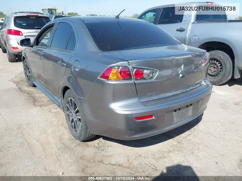 JA32U2FU8HU015738 2017 Mitsubishi Lancer Es