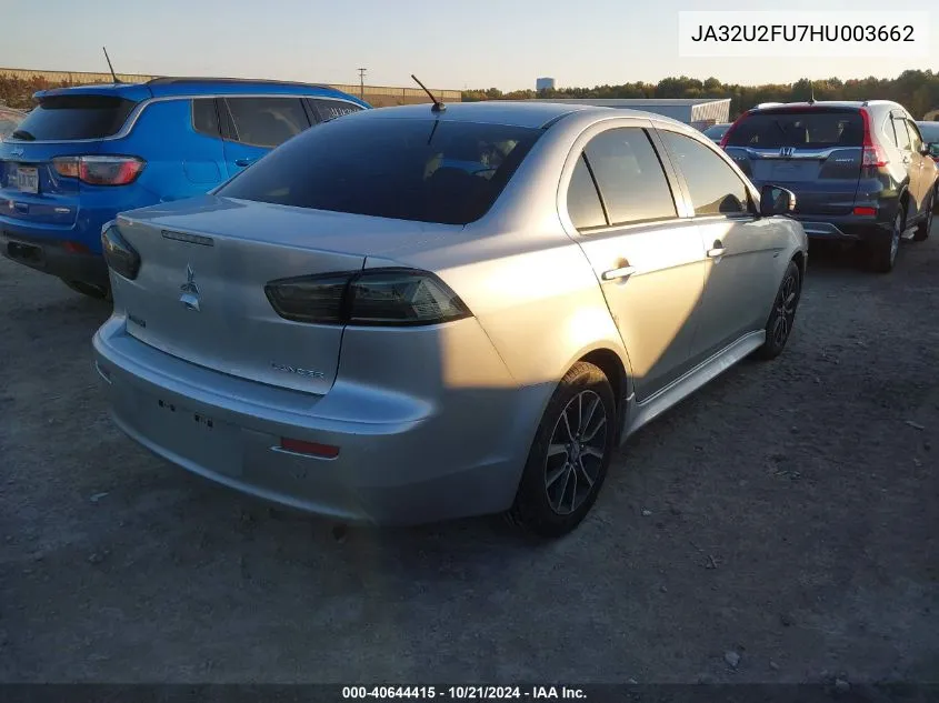 2017 Mitsubishi Lancer Es VIN: JA32U2FU7HU003662 Lot: 40644415