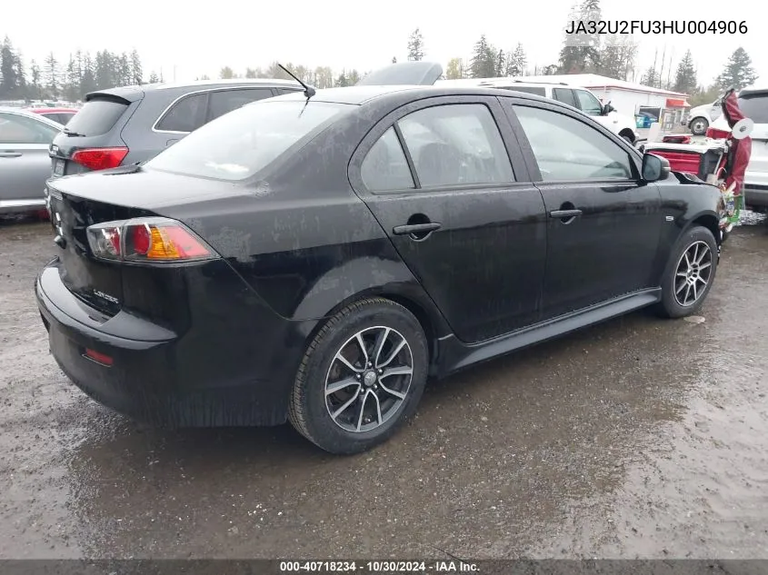 2017 Mitsubishi Lancer Es VIN: JA32U2FU3HU004906 Lot: 40718234