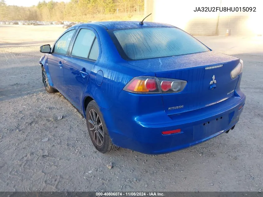 2017 Mitsubishi Lancer Es VIN: JA32U2FU8HU015092 Lot: 40806074