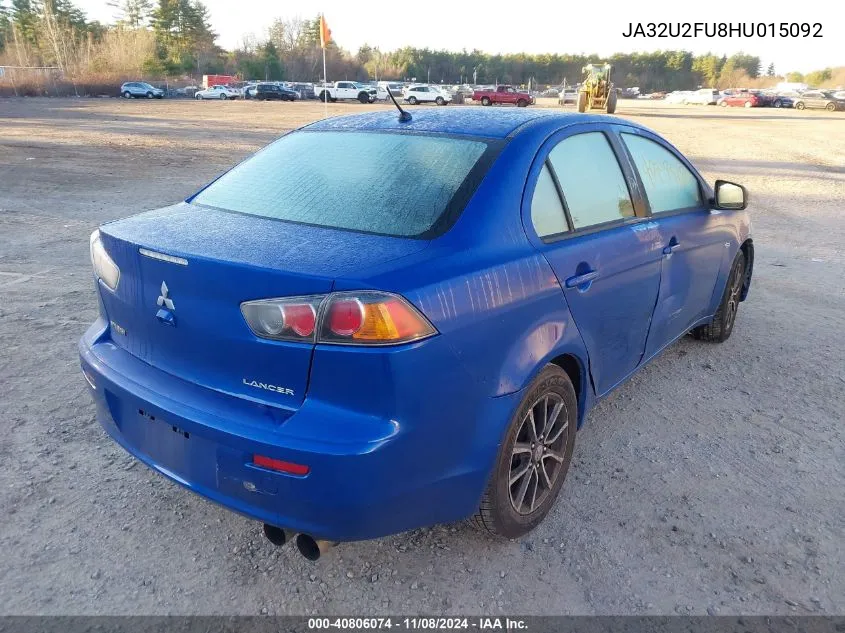 2017 Mitsubishi Lancer Es VIN: JA32U2FU8HU015092 Lot: 40806074