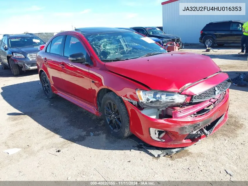 JA32U2FU4HU016353 2017 Mitsubishi Lancer Le