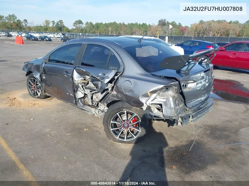 2017 Mitsubishi Lancer Es/Le VIN: JA32U2FU7HU007808 Lot: 40843514