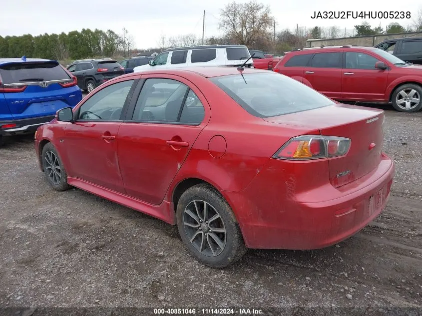 2017 Mitsubishi Lancer Es VIN: JA32U2FU4HU005238 Lot: 40851046