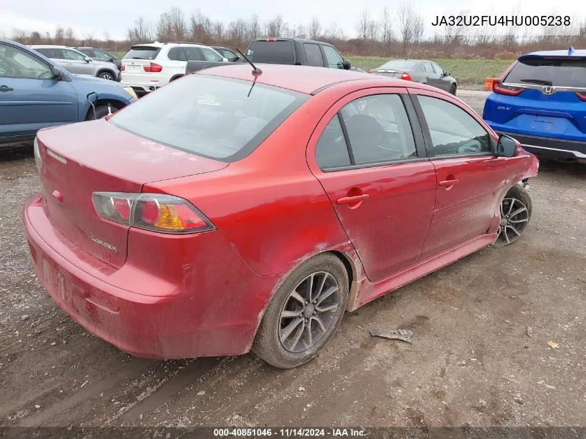 2017 Mitsubishi Lancer Es VIN: JA32U2FU4HU005238 Lot: 40851046