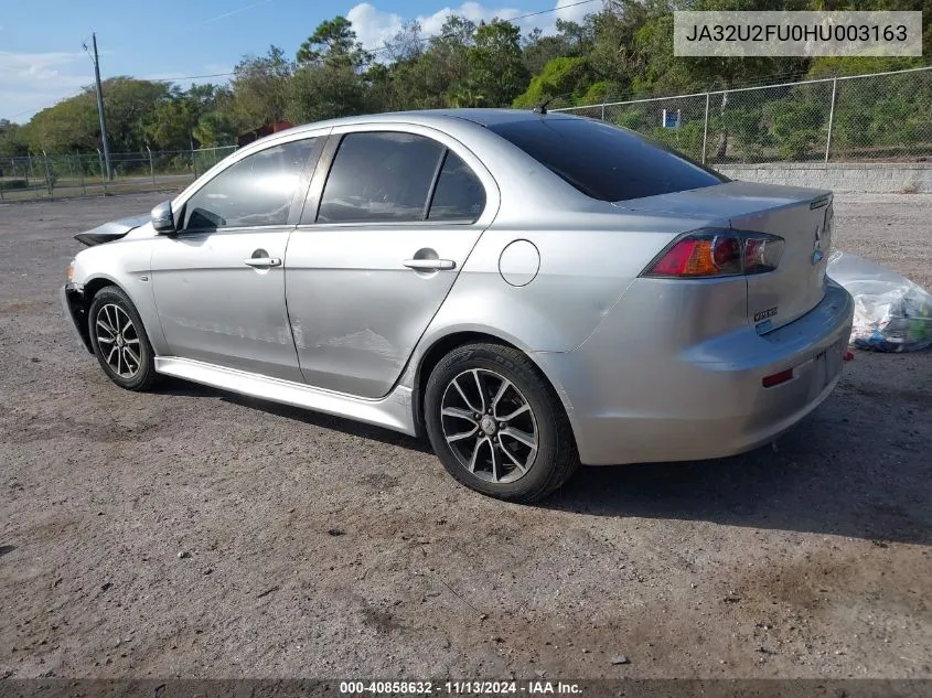 2017 Mitsubishi Lancer Es VIN: JA32U2FU0HU003163 Lot: 40858632