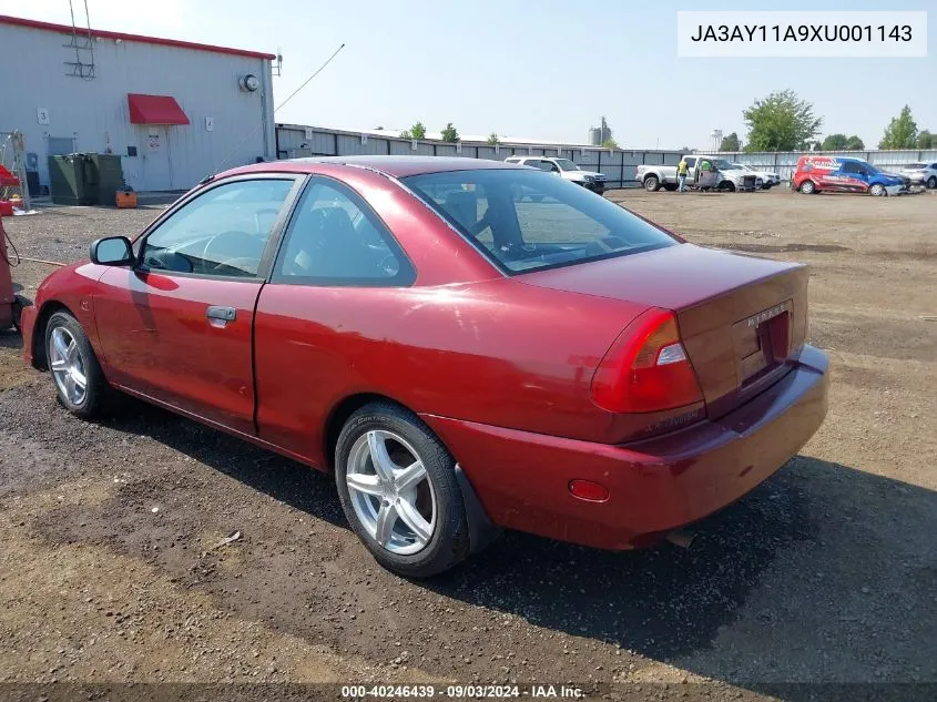 1999 Mitsubishi Mirage De VIN: JA3AY11A9XU001143 Lot: 40246439