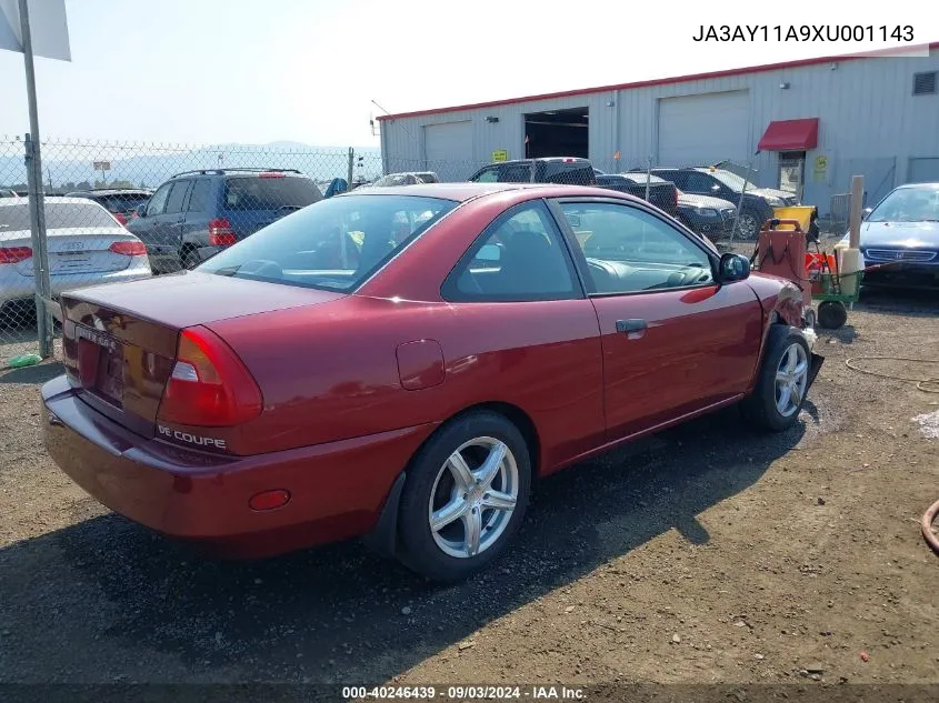 1999 Mitsubishi Mirage De VIN: JA3AY11A9XU001143 Lot: 40246439