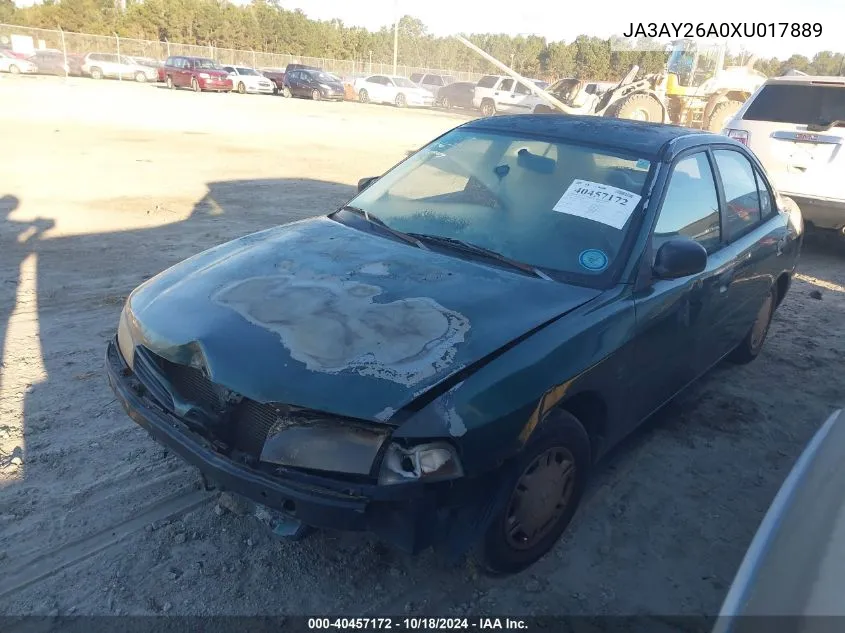 1999 Mitsubishi Mirage De VIN: JA3AY26A0XU017889 Lot: 40457172