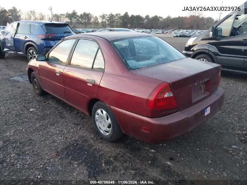 1999 Mitsubishi Mirage De VIN: JA3AY26A3XU023976 Lot: 40786549