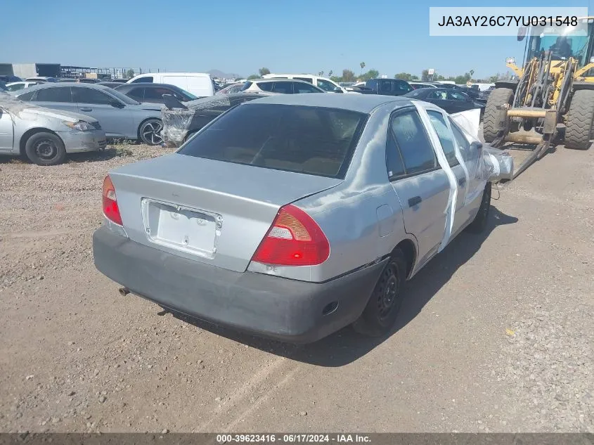 2000 Mitsubishi Mirage De VIN: JA3AY26C7YU031548 Lot: 39623416