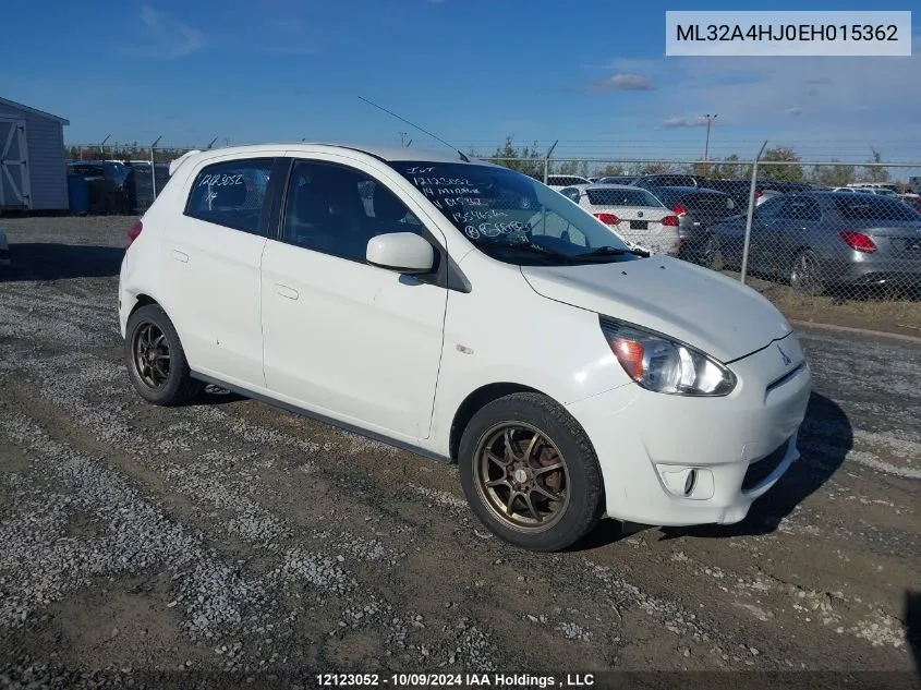 2014 Mitsubishi Mirage VIN: ML32A4HJ0EH015362 Lot: 12123052