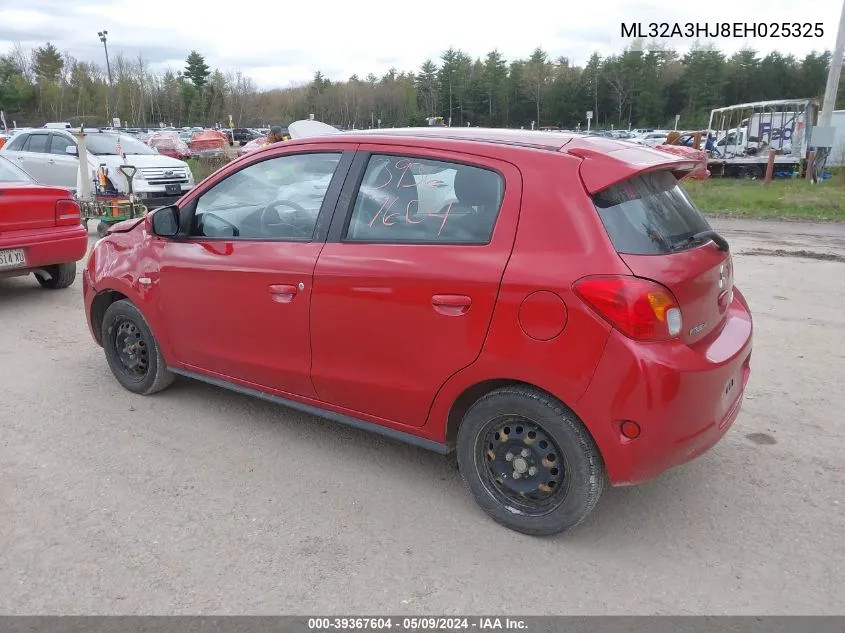 2014 Mitsubishi Mirage De VIN: ML32A3HJ8EH025325 Lot: 39367604