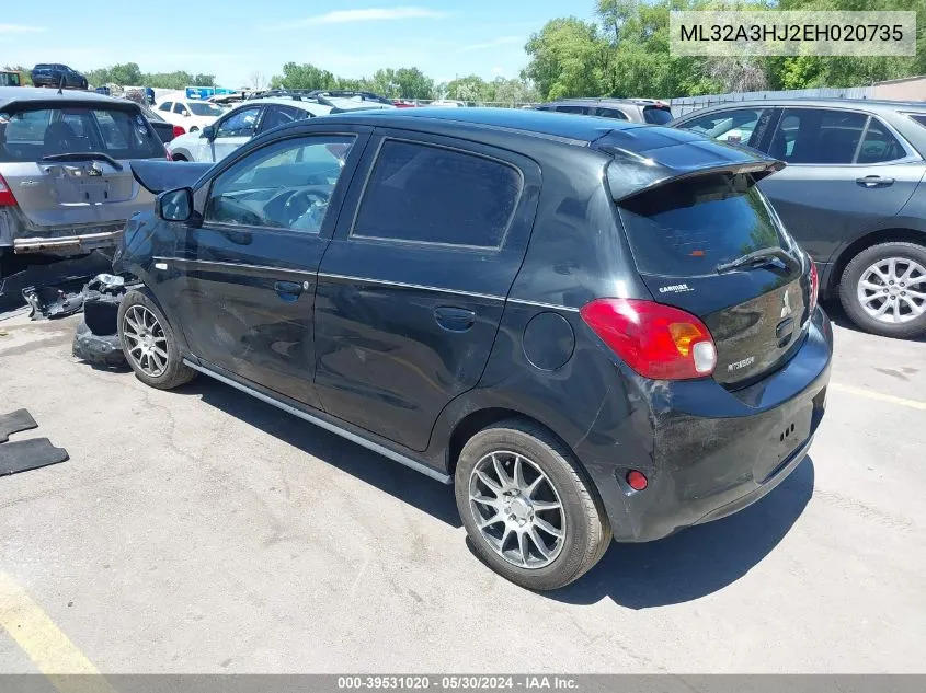 2014 Mitsubishi Mirage De VIN: ML32A3HJ2EH020735 Lot: 39531020