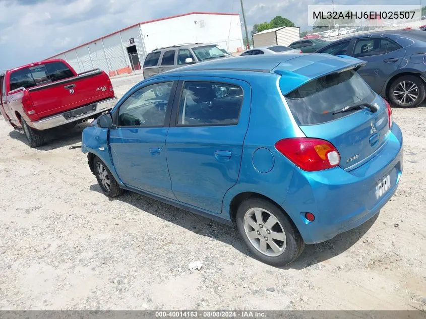 2014 Mitsubishi Mirage Es VIN: ML32A4HJ6EH025507 Lot: 40014163