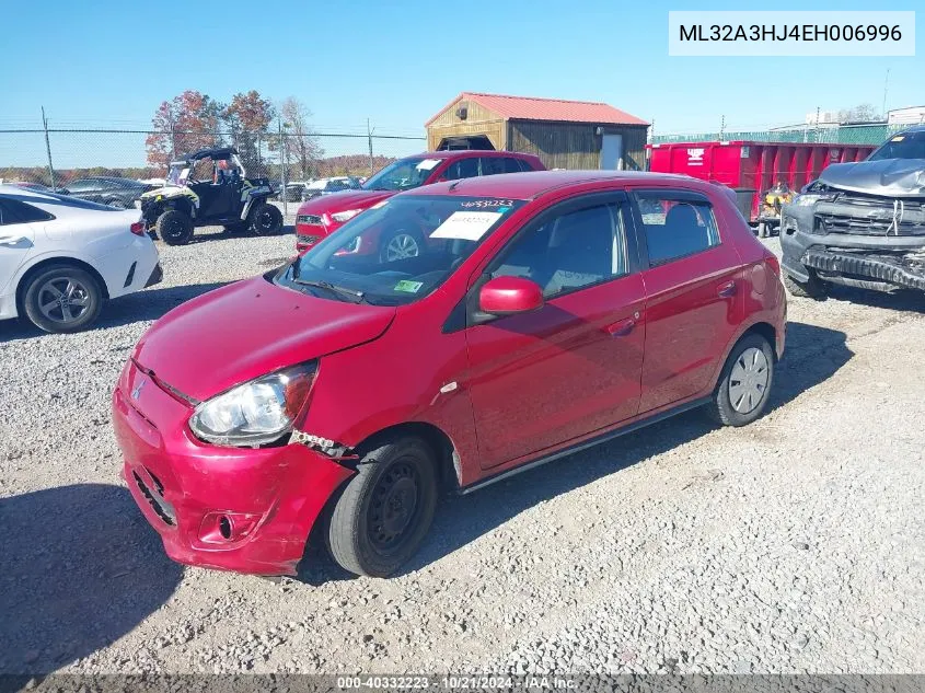 2014 Mitsubishi Mirage De VIN: ML32A3HJ4EH006996 Lot: 40332223