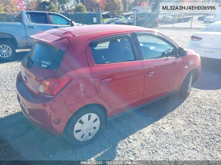 2014 Mitsubishi Mirage De VIN: ML32A3HJ4EH006996 Lot: 40332223